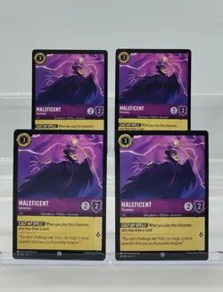 Disney Lorcana Maleficent - Sorceress 49/204 The First Chapter Common 4 Cards - Image 1