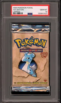 Pokemon 1999 WOTC 1st Edition Fossil Lapras Sealed Booster Pack GEM MINT PSA 10 - Image 1