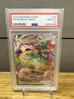 2020 Pokemon Snorlax VMAX 142/202 Sword & Shield Full Art GEM MINT PSA 10 - Image 1