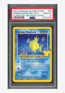 Pokemon PSA 10 Shining Magikarp Holo 2021 66/64 Celebrations Classic English - Image 1