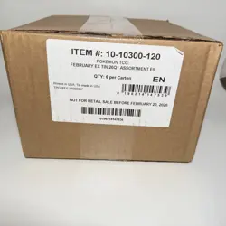 Pokemon TCG Mega Charizard ex Tin SEALED CASE (6 Tins) - Image 1