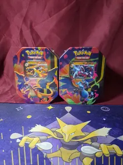 Pokemon TCG Mega Charizard X & Y EX Tins Sealed - Set of 2 - Image 1