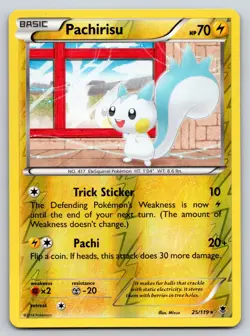 Pachirisu 25/119 XY Phantom Forces Reverse Holo Pokemon TCG Rare LP - Image 1