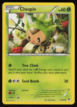 CHESPIN 9/162 COMMON BREAKTHROUGH POKEMON NM/M - Image 1