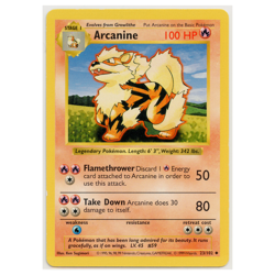 1999 Vintage Pokemon Arcanine Base Set Shadowless #23/102 LP/MP - Image 1