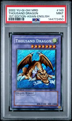2002 YU-GI-OH! MRD-METAL RAIDERS 1ST EDITION-ASIAN-ENGLISH THOUSAND DRAGON PSA 9 - Image 1