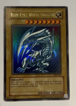 Blue-Eyes White Dragon SDK-001 Ultra Rare Holo Unlimited Yu-Gi-Oh Vintage LP - Image 1