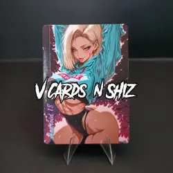 Android 18 - Retro Waifus, Custom Anime Waifu Trading Card Dragon Ball - Image 1