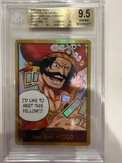 One Piece OP13-Carrying On His Will Don!! Card-Gol. D Roger Gold Alt Art BGS 9.5 - Image 1