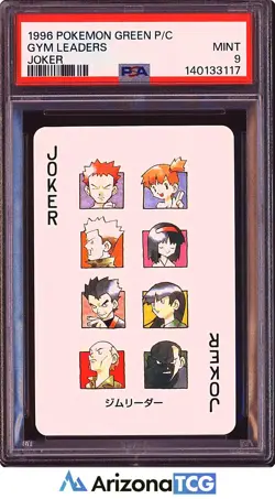 Pokemon 1996 Gym Leaders Joker Green Playing Card Japanese PSA 9 - Image 1