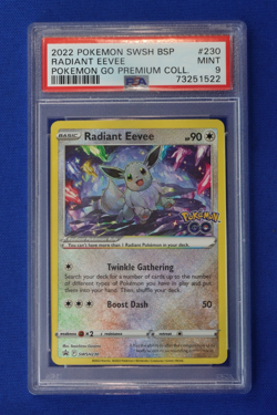 2022 Pokemon SWSH BSP RADIANT EEVEE Go Premium Collection Card #230 PSA MT 9 TCG - Image 1