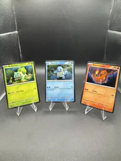 Pokemon TCG SV 151 Promo Cards Charmander, Squirtle,and Bulbasaur Cosmos Holo NM - Image 1