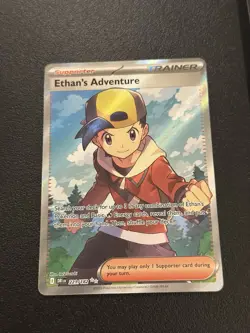 Pokemon TCG Trainer Ethan's Adventure Holo Card 221/182 Ultra Rare - Image 1