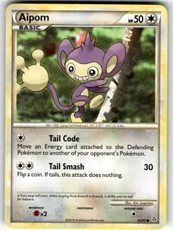 Aipom 43/95 Unleashed LP Pokemon Card TCG - Image 1