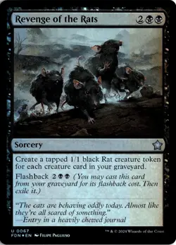 MTG Foundations FOIL Revenge of the Rats U 67 NM Pack Fresh ActualScan of Card - Image 1