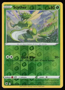 Pokemon Scyther (005) 005/189 SWSH10: Astral Radiance Reverse Holo Pack Fresh NM - Image 1