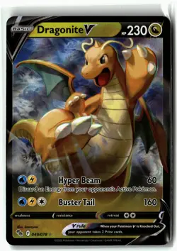 Dragonite V ⭐ 049/078 Holo V Rare Pokemon GO 2022 Pokemon NM - Image 1