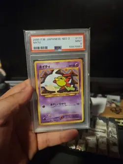2000 POKEMON JPN NEO 2 #177 NATU PSA 9 - Image 1