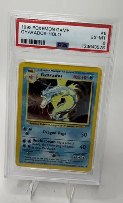 1999 Pokemon Base Set Gyarados Holo #6 PSA 6 EX-MT - Image 1