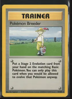 Pokemon Breeder 76/102 Unlimited - Base Set - PTCG - MP - Image 1