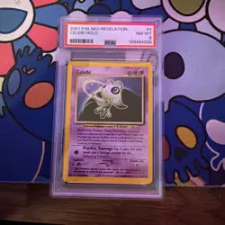 Celebi HOLO 2001 Pokemon Neo RevelationPSA 8 Near Mint CLEAN - Image 1