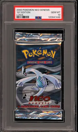 Pokemon 2000 WOTC 1st Edition Neo Genesis Lugia Sealed Booster Pack PSA 10 - Image 1