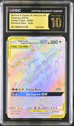 Moltres & Zapdos & Articuno GX #69/68 (Hidden Fates), Pokemon, CGC 10 (PRISTINE) - Image 1