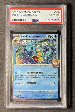 2025 POKEMON DRI EN-DESTINED RIVALS #049 MISTY'S GYARADOS PSA 10 - Image 1