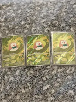 3 Copies of Pokemon Rowlet 090/088 Illustration Rare Perfect Order - Image 3