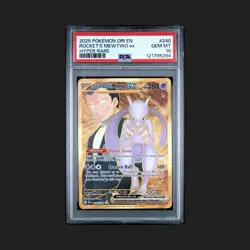 2025 POKEMON DESTINED RIVALS HYPER RARE TEAM ROCKET'S MEWTWO EX 240 PSA 10! - Image 1