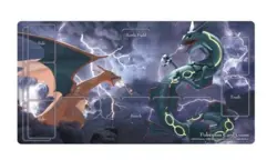 NEW OFFICIAL POKEMON CENTER JAPAN CHARIZARD VS RAYQUAZA RUBBER PLAYMAT - Image 1