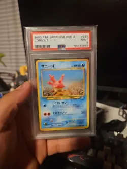 Pokemon Corsola Neo 2 Japanese #222 PSA 9 Mint - Image 1