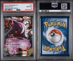 2014 POKEMON XY PHANTOM FORCES #34 GENGAR EX PSA 10 - Image 3