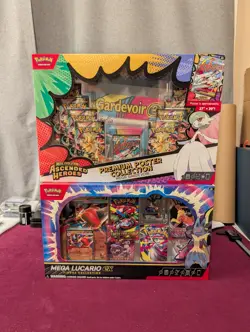 Pokemon Ascended Heroes Premium Poster Mega Gardevoir + Mega Lucario Ex Figure - Image 1