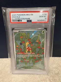 2025 POKEMON MEG EN-MEGA EVOLUTION ILLUSTRATION RARE #136 SHUCKLE PSA 10 - Image 1