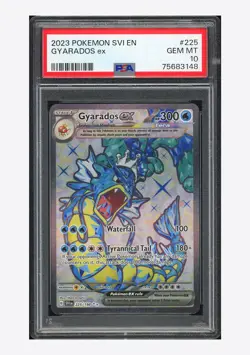 Pokemon PSA 10 Gyarados ex Ultra Rare 2023 225/198 Scarlet & Violet English - Image 1