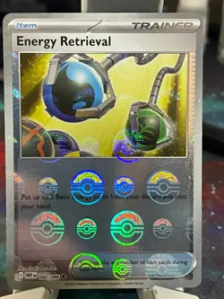 POKEMON ENERGY RETRIEVAL 082/086 UNCOMMON HOLOFOIL POKEBALL PATTERN WHITE FLARE - Image 1