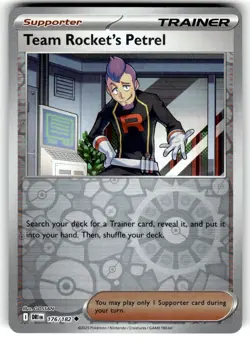 Reverse Holo Team Rocket's Petrel 176/182 Uncommon Destined Rivals Pokemon LP - Image 1