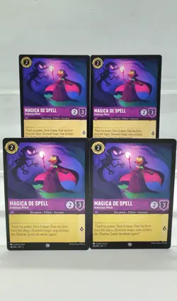 Disney Lorcana Magica De Spell - Ambitious Witch 48/204 4 Cards Playset Into the - Image 1