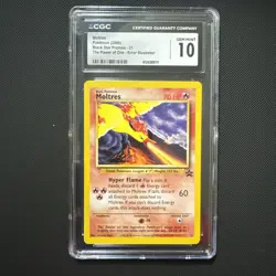 2000 POKEMON BLACK STAR PROMO #21 MOLTRES AOKI ERROR CGC 10 - Image 1