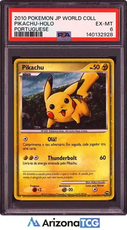 Pokemon 2010 Pikachu Holo World Collection Portuguese PSA 6 - Image 1