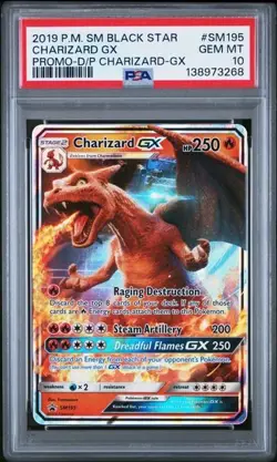 2019 POKEMON SM BLACK STAR PROMO #SM195 CHARIZARD GX PSA 10 - Image 1