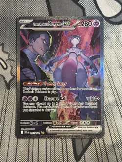 Pokemon Destined Rivals Team Rocket's Mewtwo ex 231/182 Full Art Holo SIR NM - Image 1