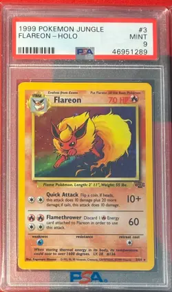 1999 Pokemon Flareon Holo Jungle 3/64 PSA 9 MINT - Image 1
