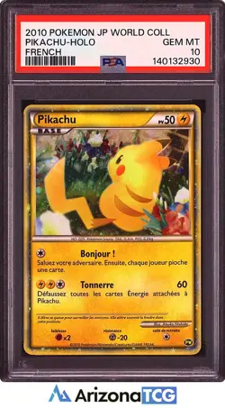 Pokemon 2010 Pikachu Holo World Collection French GEM MINT PSA 10 - Image 1