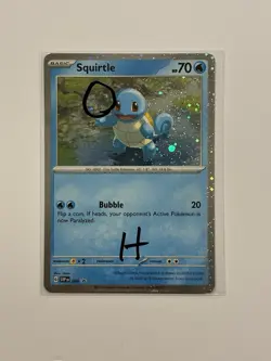 SWIRL Pokemon TCG Squirtle Black Star Promo SVP048 Cosmos Holo NM FAST SHIP H - Image 1