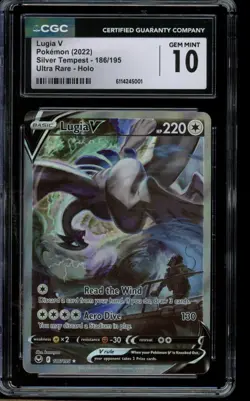 CGC 10 GEM MINT Pokemon Lugia V Silver Tempest Ultra Rare 186/195 - Image 1