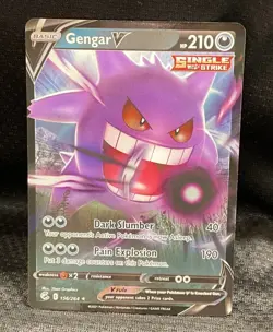 2021 Pokemon SWSH Fusion Strike Gengar V #156/264 - Image 1