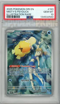 2025 Pokemon Misty's Psyduck #193 Destined Rivals Illustration Rare Foil PSA 10 - Image 1