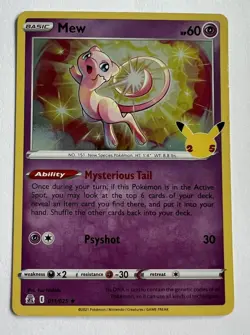 Mew Holo 11/25 Celebrations 25th anniversary Pokemon TCG rare ENGLISH 2021 LP - Image 1